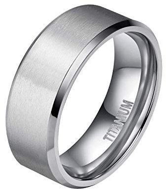 Mabohity Ring Herren/Damen Matt + Hochpoliert Titan-Ring Titanium 10mm Breit Ehering Verlobungsring Trauring Freundschaftsring Partnerring Hochzeit Band, Silber, Größe 65