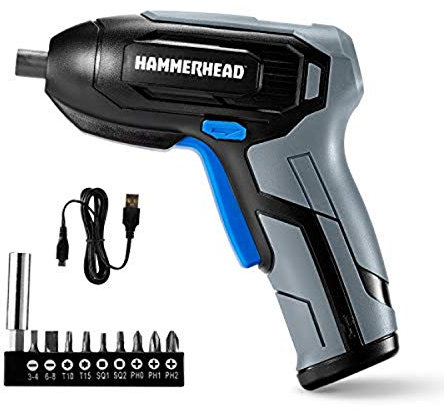 Hammerhead Rechargeable 4V Cordless Screwdriver with 9pcs Bit – HCSD040
