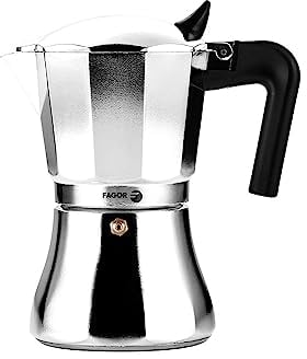 Fagor Cupy Cafetera Italiana, Inducción, Aluminio, Express, 12 Tazas Café, Apta para todas las Cocinas, Vitrocerámica, Gas, Eléctrica, Junta de Silicona Gran Durabilidad