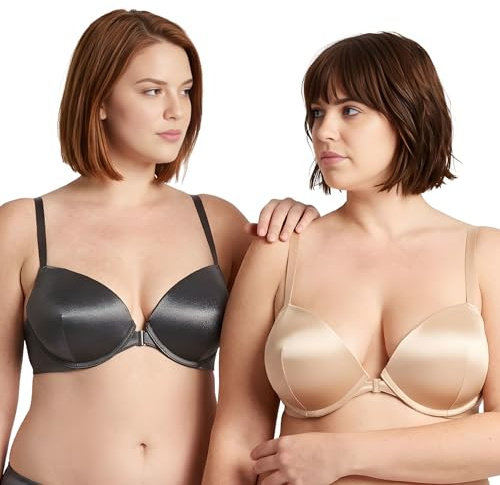 Curve Muse Push Up Add 1 and a Half Cup Underwire Halter Front Close Bras | Adds lift and a fuller cup size, Boosts cleavage naturally, Shapes and lifts your bust, Boosts your cup size instantly