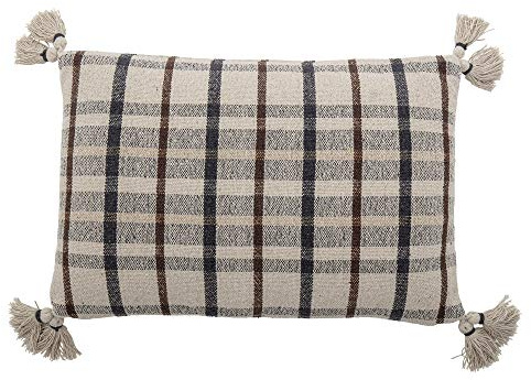 Bloomingville Nordic Ebna Kissen aus recycelter Baumwolle in der Farbe Natur, 60x40 cm, 82051013