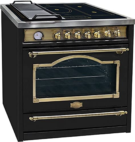 Kaiser HC 93655 IEm Cuisinière électrique sur pied 90 cm Empire Black/Multi 8 Four électrique multifonction avec plaque à induction/autonettoyant/115 L