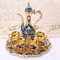 Flachmann Set Russischen Stil, 6 Tassen 1 Topf 1 Teller Metall Wein Trinkbecher Flachmann Set Metall Wein Trinkbecher(Blau)