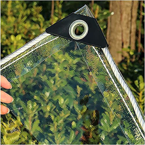 4m x 3m wasserdichte Transparente Plane mit Ösen und Seil, Faltbar Abdeckplane, Planen, Pflanzendach, Wetterfeste Plane für Gartenmöbel Pflanzen Gewächshaus Pet Hutch Dach