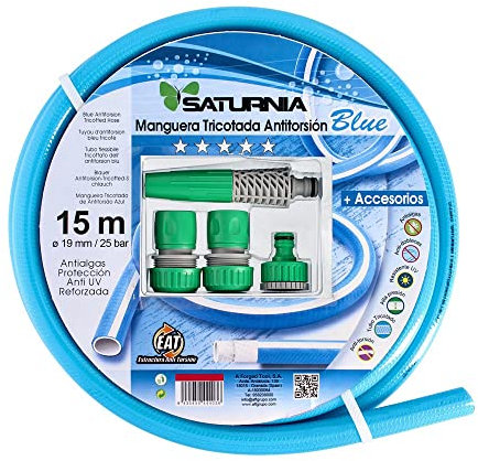 Manguera Tricotada No Torsion Blue Ø 19 mm. Rollo 15 metros. Manguera Anti Torsion, Manguera Sin Dobleces, Manguera Sin Nudos