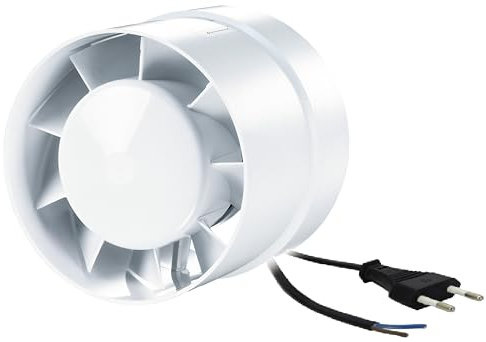 SUPACROP Extracteur d'Air Silencieux 100mm 125mm 150mm - Ventilation pour Salle de Bain, Toilette, Cuisine, Garage, Chambre de culture indoor - Économe en Énergie, Gaine Axial (150mm)