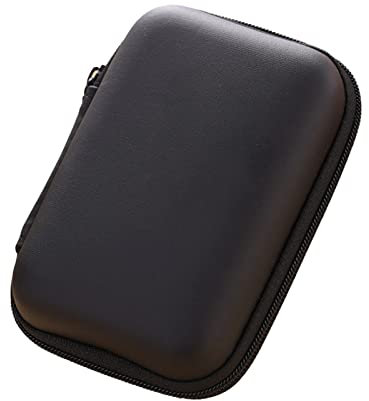 Universal Tasche für In-Ear Kopfhörer mit Netzfach - Mini Kopfhörer Hülle Eva Hardcase Aufbewahrungsbox für In Ear Earphones, MP3 Player, Handy Ladekabel, U Festplatte (Schwarz)