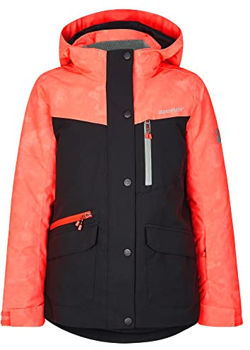 Ziener Mädchen Anoki Ski Jacke Winter Jacke wasserdicht winddicht warm, Schwarz, 116 EU