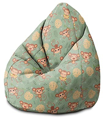 DreamRoots Sitzsack Kinder mit füllung - Bodenkissen Kinder Sitzsack - Kinderzimmer 70 x 70 x 105 cm - Bean Bag Kinder - Bubibag - Kindersitzsack - Sitzkissen Boden
