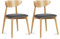 Konsimo Rabi 2 Esszimmerstühle Set - Modern Holzstuhl 79x45x47cm - Küchenstühle - Stuhl Esszimmer, Küche, Wohnzimmer - Universal Esstisch Stühle mit Weicher Polsterung - Grau/Eiche hell