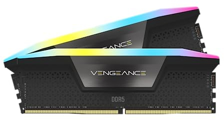 CORSAIR Vengeance RGB DDR5 RAM 96GB (2x48GB) 6400MHz CL32 Intel XMP 3.0 Desktop-Arbeitsspeicher – Schwarz (CMH96GX5M2B6400C32)