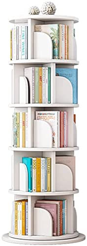 ZUMAHA Lagerregal 4 Ebenen drehbares Bücherregal 360 Grad Lagerregal geeignet für Home Office Wohnzimmer Arbeitszimmer Organizer Regale Bücherregale Multifunktion