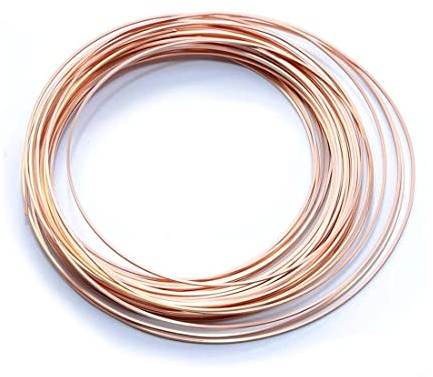 SKYPRO Filo di rame puro al 99,5%, rotondo, filo di rame nudo, 1,5 mm, creazione di gioielli, perline, filo fai da te, lunghezza 10 m