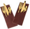 Brosay Besteckhüllen aus Leder, Utensilienhalter, Tasche, Messer- und Gabel, Besteckhüllen für Weihnachten, Halloween, Erntedankfest, Tischdekoration, 2 Stück (Rotbraun/Weinrot)