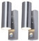 firstchoicelighting Set of 2 Stainless Steel Outdoor Security Lights, Up Down GU10 LED Compatible, PIR Motion Sensor Porch IP44 Wall Lights