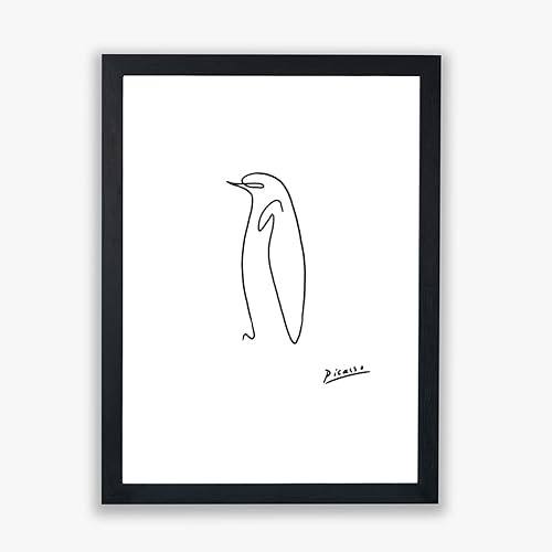 Spiffing Prints Pablo Picasso – Pinguin – Wanddruck/Heimdekoration, Kunst/Giclée-Poster, gerahmter Druck, extra groß