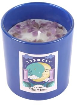 The Moon Amethyst Crystal Chip Candle