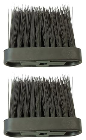 Juego de 2 cepillos de repuesto para utensilios de chimenea, cepillo de chimenea para hogar y limpieza de chimenea (2, negro)