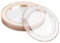 MATANA 40 Premium Plastik Dessertteller, Kleine Partyteller mit Roségoldrand, 19cm - Elegant, Stabil & Mehrweg - Hochzeiten, Geburtstage, Taufen, Weihnachten, Grillpartys, Partys