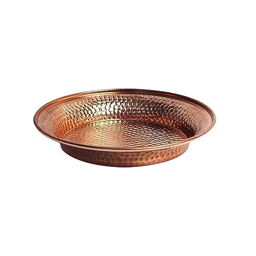zhangrui1888 Assiettes à dîner 7 pièces pur cuivre assiette à boire assiette à fruits assiette à pain maison cadeau décoration for cuisine Diner hôtel fête Assiette creuse(8.5cm)
