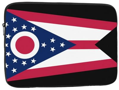 POEZJZW Ohio Laptoptasche mit Staatsflagge, tragbar, Aktentasche, stoßfest, Schutzhülle, Computer-Innentasche für 17-Zoll-Laptop, Schwarz, 43,2 cm (17 Zoll), Schwarz, 43,2 cm (17 Zoll)