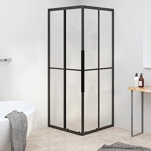 Lauuoeriau Cabine de douche ESG 80 x 80 x 180 cm Noir givré