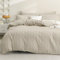 JELLYMONI Bettwäsche 200x200 Gestreift Boho Bettwäsche-Sets Beige Oeko-Tex Polyester-Mikrofaser Bettbezug mit Reißverschluss und 2 Kissenbezüge 80X80 mit Umschlag Weich 3-Teilige Bettwäsche