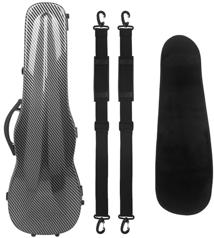 Professioneller Geigenkoffer 4/4 Violinenkoffe Kohlefaser-Geigenkoffer Ultraleichter Rucksack-Geigenkoffer Mit Hygrometer(Carbon fiber pattern)