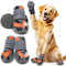 Weesiber Hundeschuhe, 4 Stück atmungsaktive Hundeschuhe Pfotenschutz mit rutschfester Sohle, 2 verstellbaren Klettverschlüssen hunde schuhe Hundestiefel für kleine mittler große Hunde (Grau, Größe 10)
