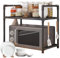Birtern 2-Shelf Microwave Oven Shelf Stand with Hooks, PP/Steel, Unisex, Kitchen, Tabletop Mount, Tiered Shelf, Rust Proof, Heavy Duty, Adjustable, Brushed, Natural/Raw, Freestanding