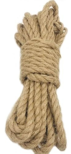 Hanfseil, Juteseil, Juteschnur.Natur Tau Seil Kordel, 100% Natur Hanfseil,Bastelschnur für Garten, DIY Kunsthandwerk,5Meter,20mm
