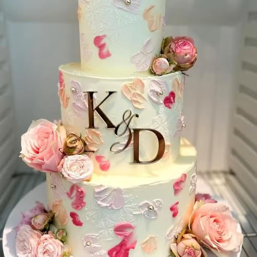 Individuelle Hochzeitstortendekoration Aus Acryl Mit Den Initialen Des Brautpaares, Personalisierte Tortenaufsatz-Plakette For Hochzeit, Geburtstag, Jahrestag, Babyparty
