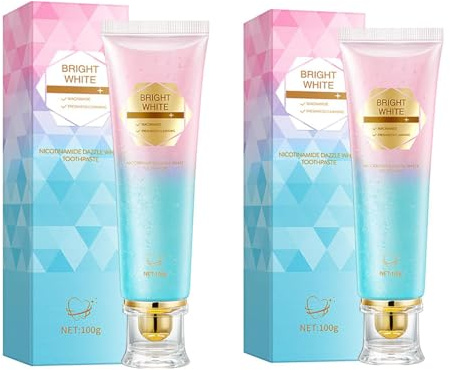 Niacinamid Whitening Toothpaste, Whitening Zahnpasta, intensive Entfernung von Flecken, Nicotinamide Sparkling Toothpasten für Tiefenreinigung, Stain Removal Natural (A, 2 Stück)
