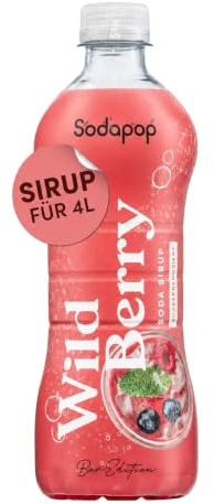 Sodapop Sirup Wild Berry, Bar Edition, zuckerreduziert, kalorienarm, 500ml | für bis zu 4 Liter Fertiggetränk, perfekt zum Mixen von Cocktails und Longdrinks