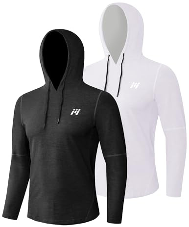 MEETWEE Herren Tank Top, Sportshirt mit Kapuze Ärmelloses/Langarm Muskelshirts Fitness Sleeveless Shirt Atmungsaktiv Laufshirt Achselshirts Hoodie für Gym Running Training