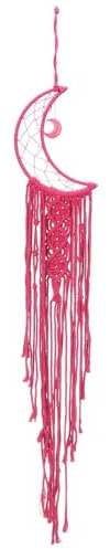 JUSKAQZYI Carillons à Vent Attrape-rêves en Corde de Coton, Style Nordique, décoration Murale en Dentelle tissée, idéal for la Maison et la Chambre à Coucher. carillons(Rose Red)