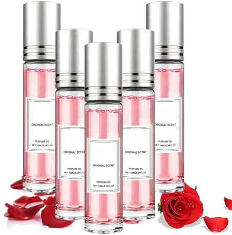 Pheromone parfum femme,Eclat De Femme Elixir De Pheromone,Parfum à bille parfumé à la rose 10 ml,parfum feromone pour femme,Miniature parfume pheromones pour femmes Attire Homme (5PC)