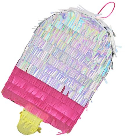 MUELODSIC Eiscreme Förmige Papier Piñata Sommerferien Partydekoration zum Aufhängen für Sommerparty Draußen Handgefertigt und Lustig für Sommerferien Feier