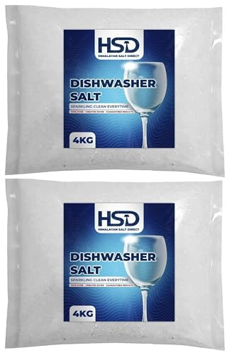 Dishwasher Salt Box 4kg – Prevents Limescale Build Up Effective Against Hard Water Compatible with All Dishwashers Water Softener Salt for Sparkling Dishes - (Pack of 2)