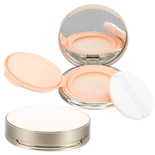 Operitacx Leere Cushion Foundation Kasten 2 Stück mit Spiegel und Quaste Kompakte Make Up Puderbehälter aus Abs und Pp Leicht zum Reisen und Täglichen Gebrauch