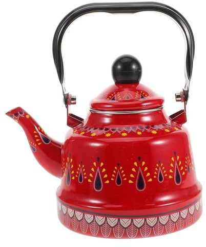 ROMISBABA Hervidor de Agua Esmaltado Vintage de 2.5l con Diseño Antiguo y Duradero para Cocina Doméstica y Fácil de Usar