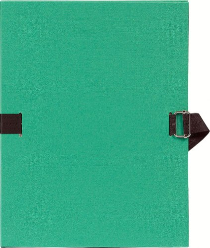 Exacompta 723E Dokumentenmappe DIN A4 mit dehnbarem Rücken bis zu 13 cm aus starkem Karton mit gefärbtem Stoffeinband hellgrün ideal für Ihre Unterlagen und Dokumente