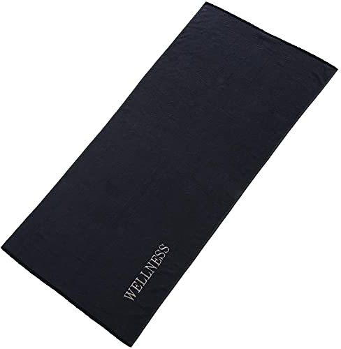 aqua-textil Wellness Saunatuch 80 x 200 cm Uni schwarz Baumwolle Frottee Sauna Handtuch Strandtuch