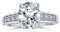Bling Jewelry Brillant Cut Oval CZ Solit▒r Silber Verlobungsring Drei seitig Gr. 60 (19.1)