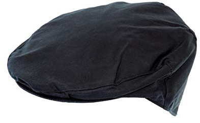 Hoggs of Fife Waxed Cap Navy - 100% Cotton, Tartan Lining in Polycotton