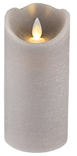 Dancing Flame Candle - Grey - Real Wax - Warm White LED - Battery Operated by Festive Lights (18cm)