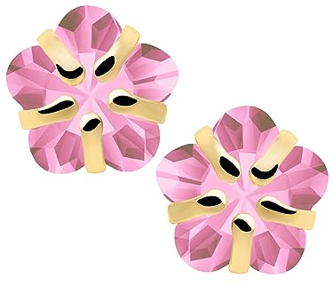 My Gold Ohrringe Echtes Gelbgold 333 Gold (8 Karat) Zirkonia Pink Ø 5mm Goldstecker Little Paradise O-03332-G301-CZC-ros