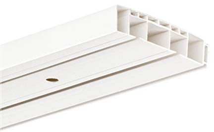 HUGG - Vorhang-Schiene (VS.380.2) 1-/ 2-/ 3- läufig, Decken-Montage, 2-Lauf - Länge: 240 cm