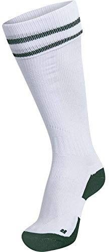 hummel Unisex Element Football Socken, Weiß/Evergrün, 39-42 EU