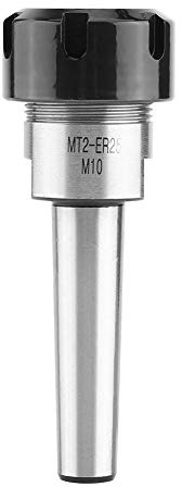 FTVOGUE Spannzangenhalter ER25 MT2 M10, Kohlenstoffstahl, CNC | Präzisionsgeschliffen, handgeprüft, Rostschutz, für Planfräsdorn